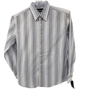 AXIST Shirt Mens Large L Striped Long Sleeve Dress City Dressing 100% Cotton New